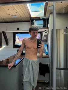 Towel didn t stay on long after this pic