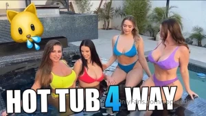 sophiedee - 4 way fuck my girls and i were having a wine night in the hot tub when 