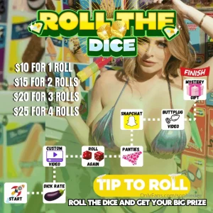 sophiedee - Roll the dice to make you cum tip to roll 6 rolls free 1 hour long 