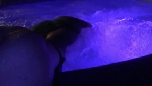 Having fun in my new hot tub