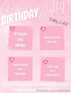 Wanna treat me for my birthday here s your options on how to gift me u part 1