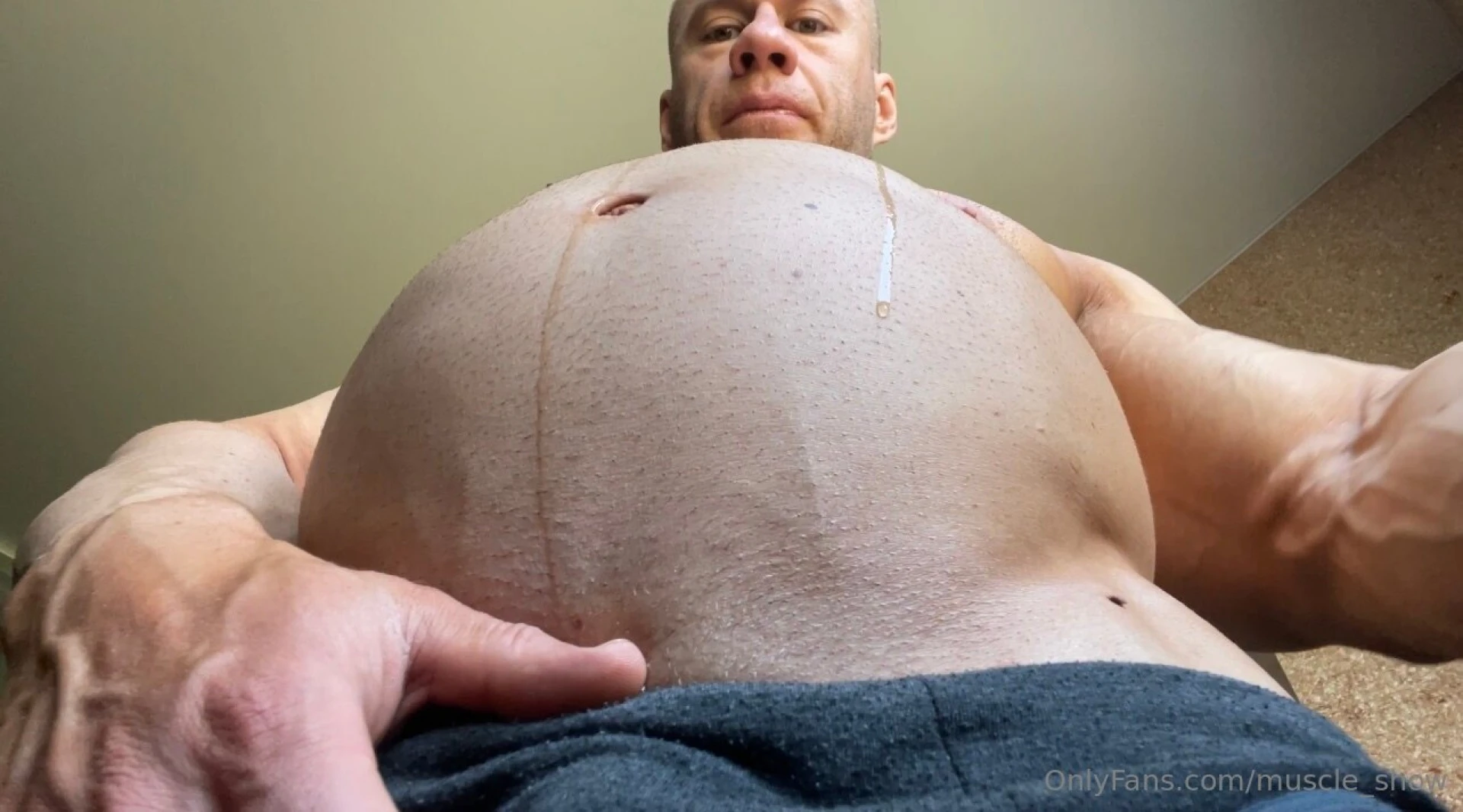 New growing belly fetish here large venous belly incredible size sexy part 3 