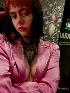 For our date i will put on only jacket and my skirt without lingerie