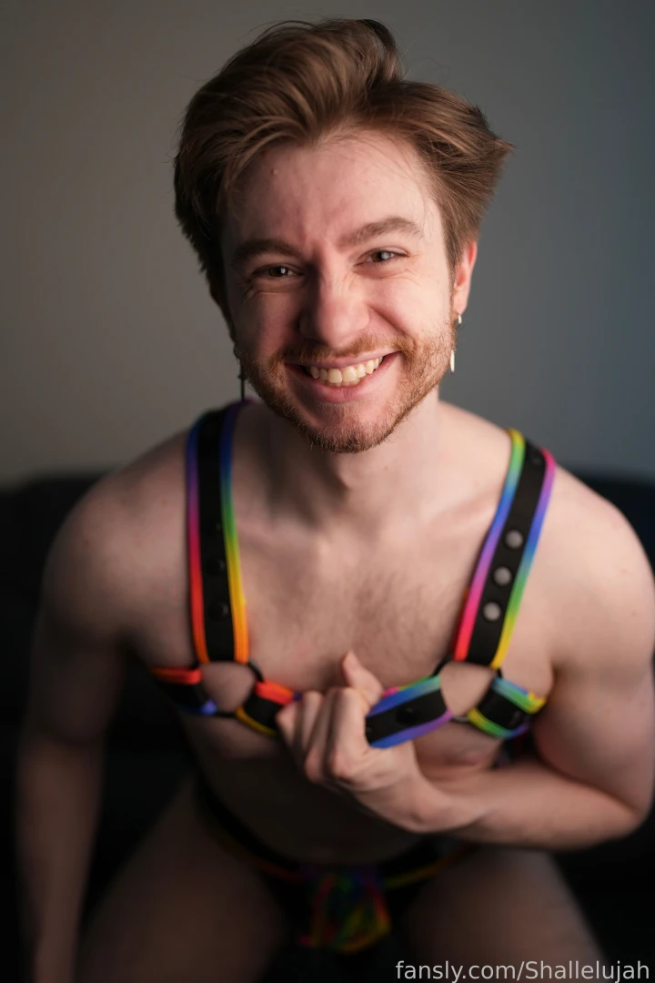 Happy pride everyone i m feeling sexy in this rainbow harness and i part 3 