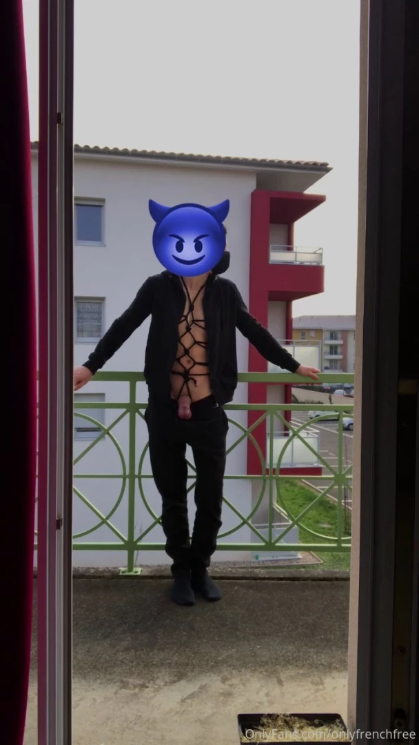 In stairwell wearing only a rope harness and a jockstrap this is how 