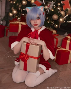 Merry christmasu christmas rezero rem anime cosplay stockings kawaii