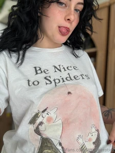 What s under the be nice to spiders shirt part 2