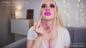 vivianrosefree - Amp in this lip fetish video i wear my big bimbo hoop earrings 