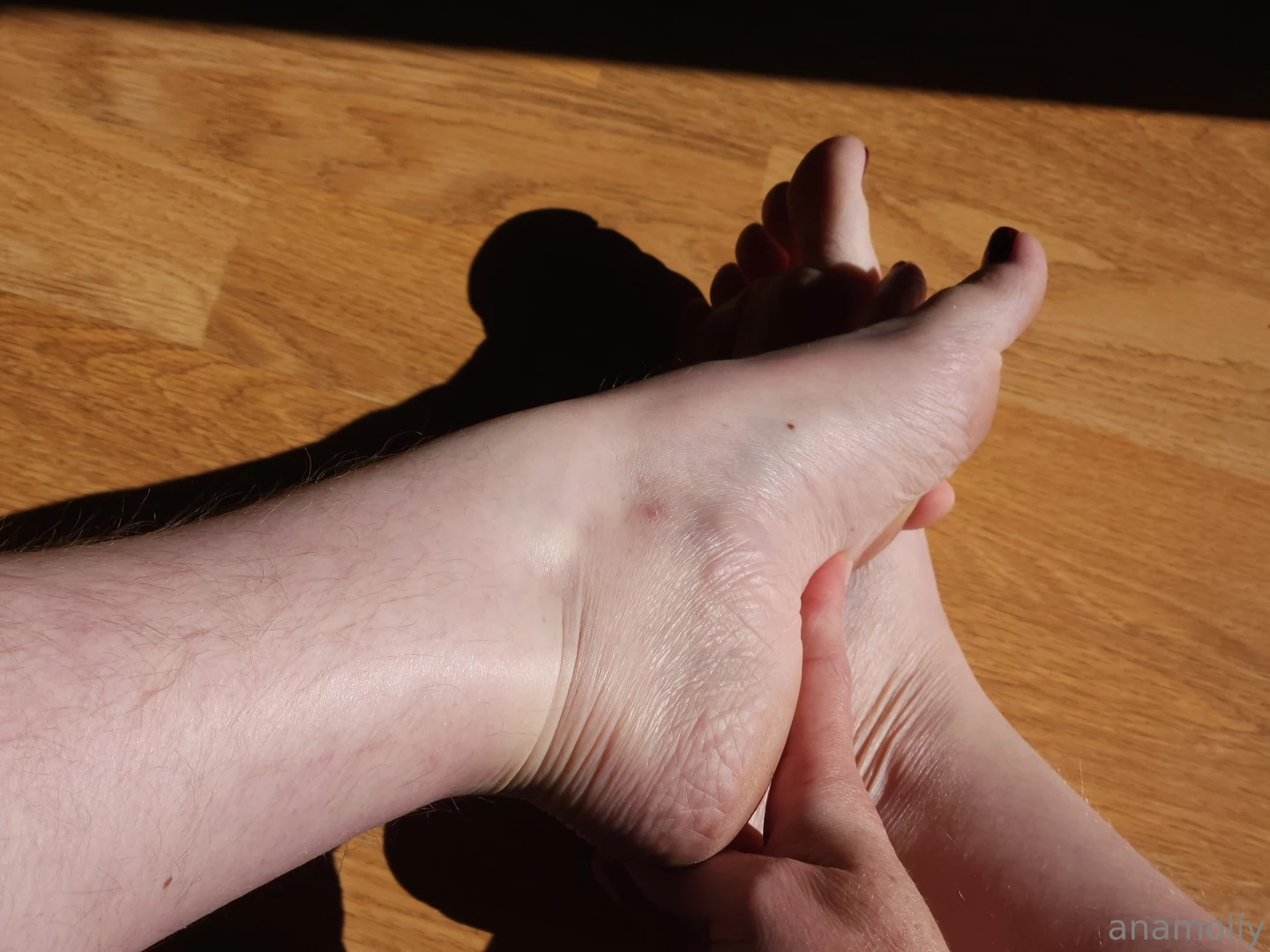 Pics of my diy pedi cute feet red nail polish 