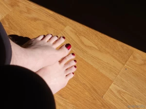Pics of my diy pedi cute feet red nail polish part 7