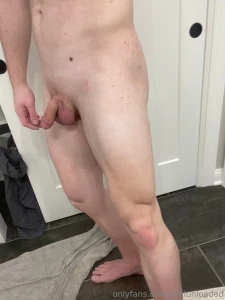 Fresh shave cum rub some lotion on my big muscular body part 12