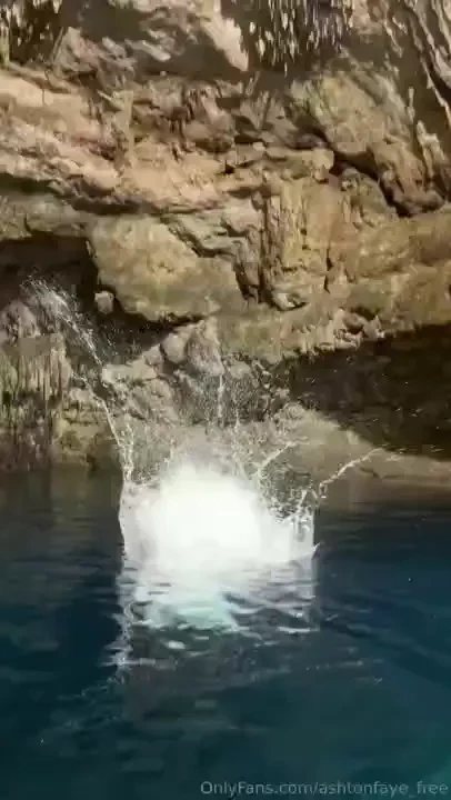 I jumped into a cenote it doesn t look very high but i promise it was 