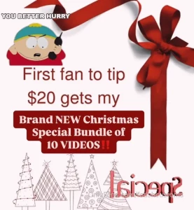 First fan to tip 20 gets my christmas special bundle of 10 videos