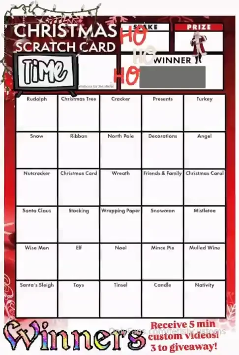 Christmas scratch card tip 5 per box 3 customs to give away winners part 1 