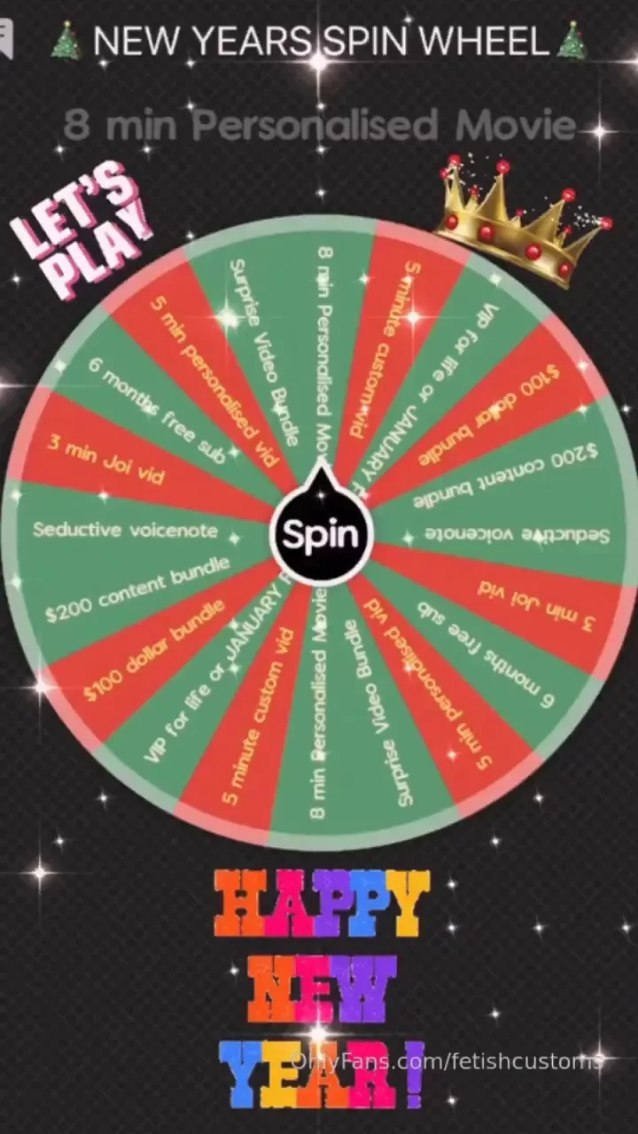 New year spin wheel what will you win 10 per go - have as many gos as 