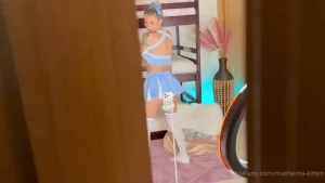 Cheerleader step-sis footjob role play cum in mouth cum on soles black