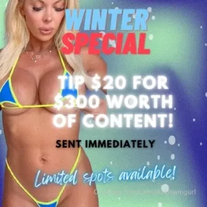 First fan to tip 20 gets 300 worth of vip content sent immediately