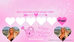 Valentines loyalty cards each time you unlock a video this month amp