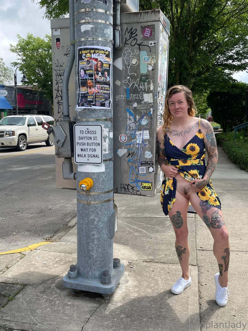 You know just hiking my dress up on the corner 