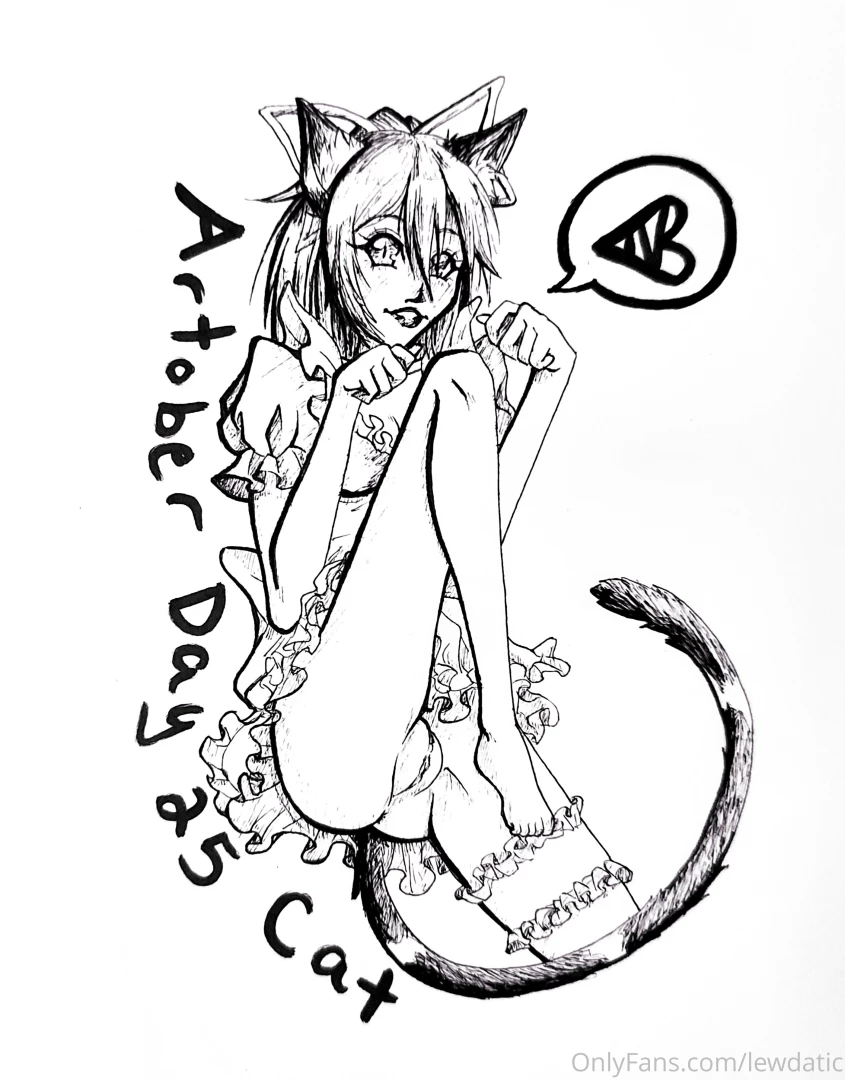 Day 25 of the october art prompts i chose cat with artober and for cat 