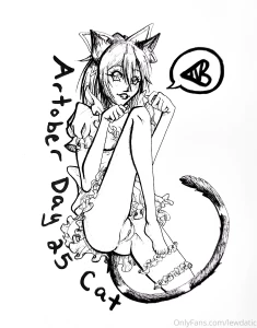 Day 25 of the october art prompts i chose cat with artober and for cat