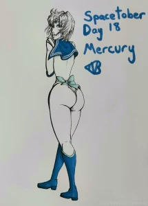 I wanted one on time for once so here s sailor mercury for the day 18