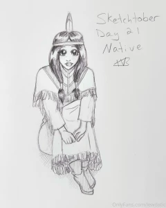 Sketchtober day 21 was native so i drew tiger lily from peter pan