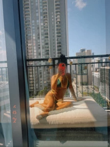 Sunbathing in barely anything but i d rather be completely exposed
