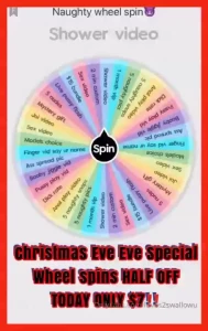 Christmas eve eve special today only wheel spins only 7