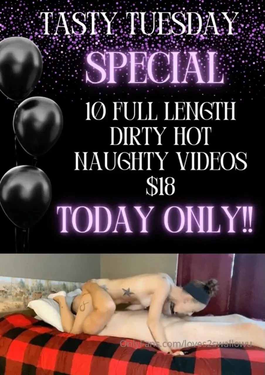 One time offer tasty tuesday special will delete offer this evening 
