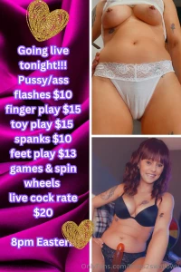 Going live 8pm tonight 10 pussy amp ass flashes 15 finger play toy
