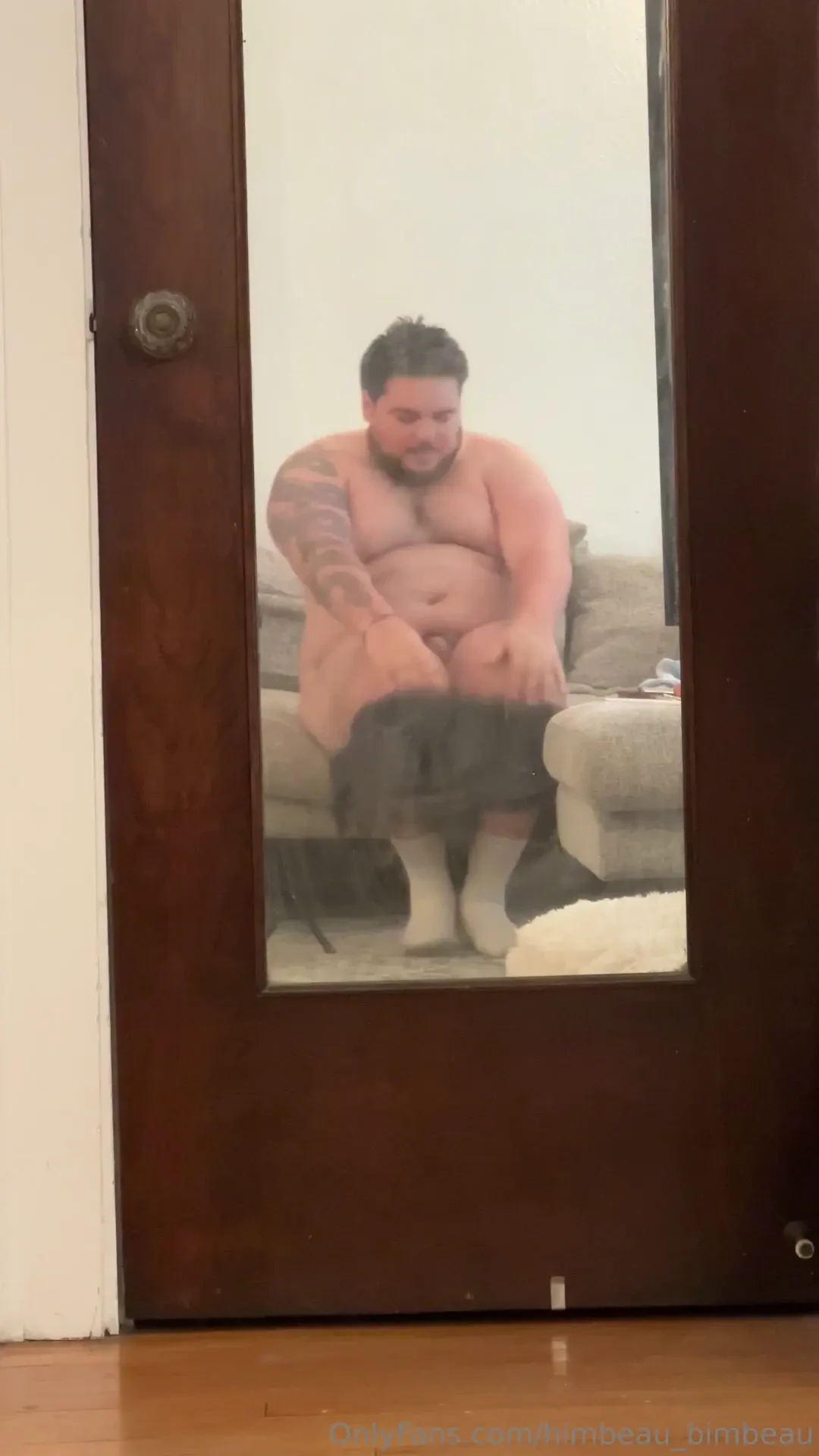 Disappearing behind my huge gut 