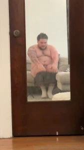 Disappearing behind my huge gut