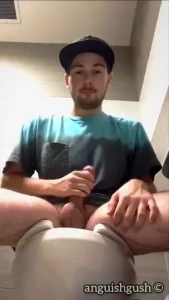 Jacking off in the bathroom stall