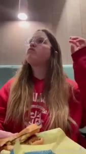 Taking down 2 chicken sandwiches in public 00 i m trying to get less part 3
