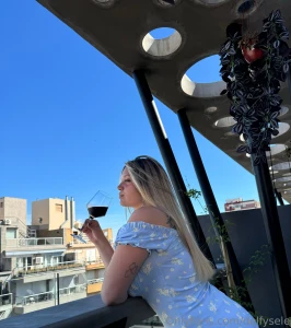 Una buena copa de vino una hermosa vista ahora me falta una buena