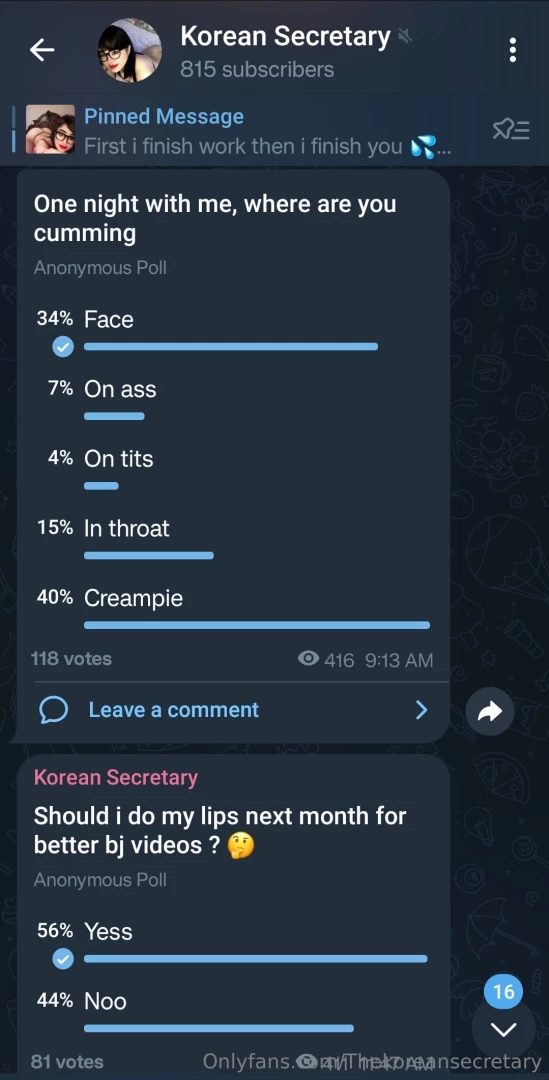 Have you participated in my telegram poll https t me joonilovesu 