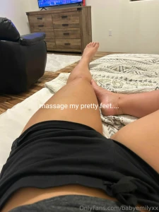 Come massage my feet baby who knows maybe i ll spread my legs and let