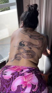 My new back tat the other half gnna be a red dragon