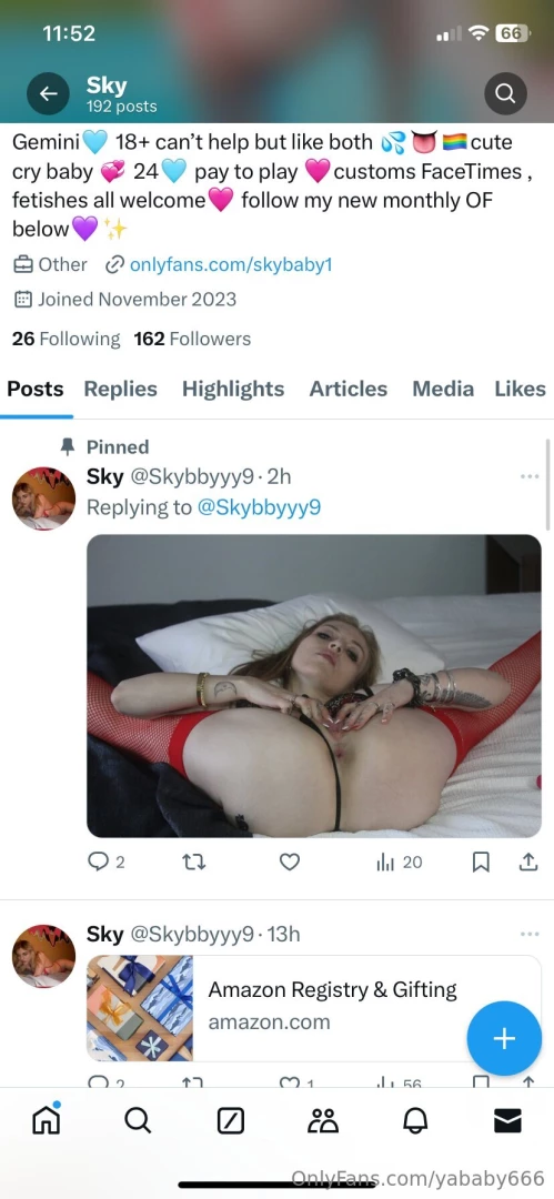 Follow my twitter and my new of https onlyfans com skybaby1 