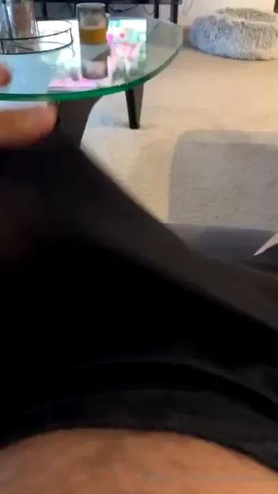 Loving stroking my thick cock and leaking again and again 