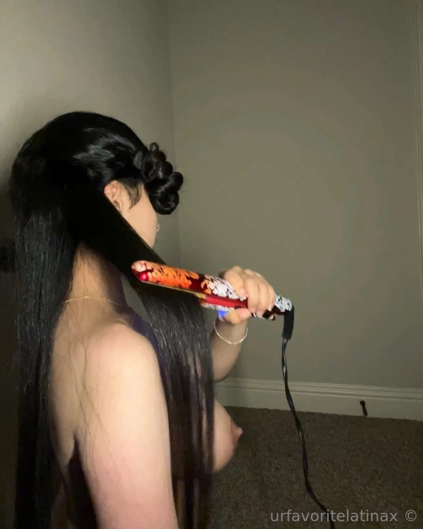 Straightening my hair is taking forever who wanna help me 