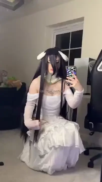 Albedo try in with makeup and wig styled at long last lt 3 