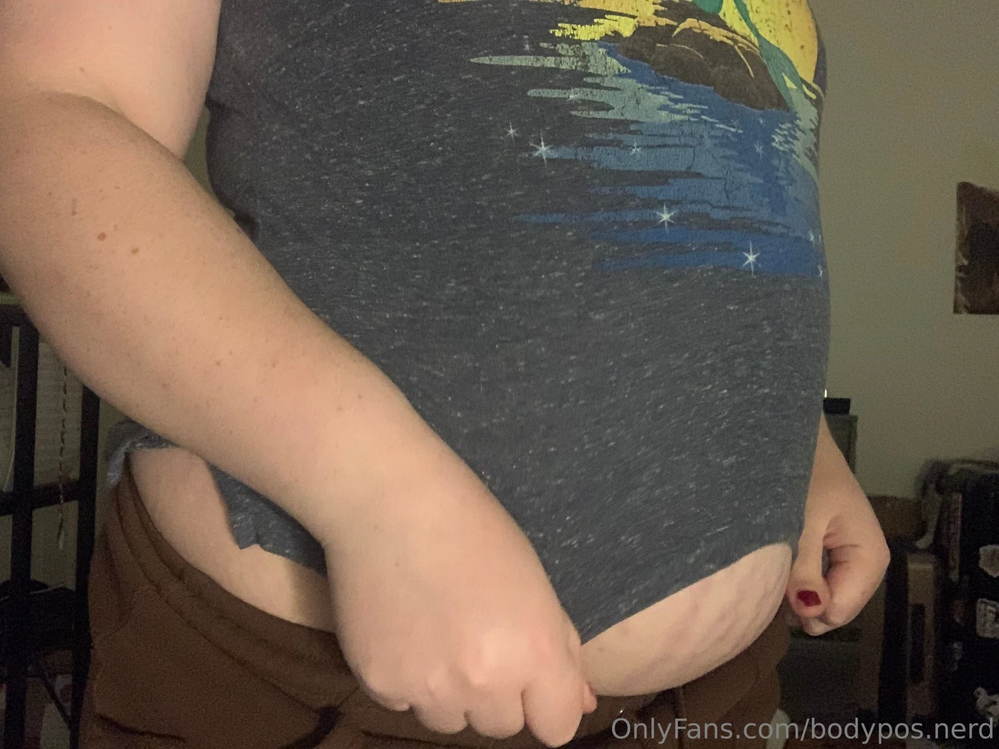 Can barely see past my titties much less my belly 