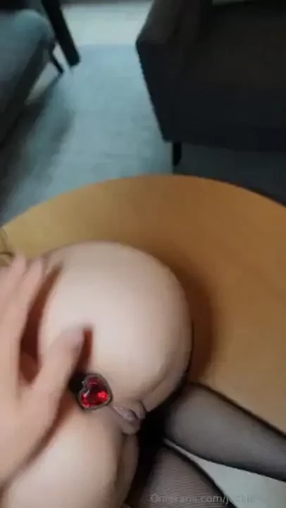 Spanky spanish babe with a but plug 