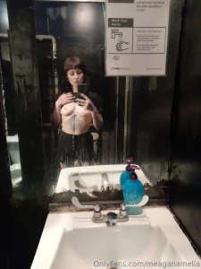Selfie tits out in the bathroom of bovine sex club last night