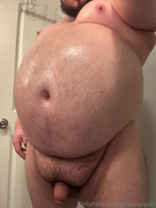 Behind the scenes of my messy eating oiled up belly play video really