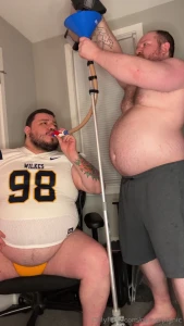 Bulking shake chug my football jersey shrinks everytime i put it on