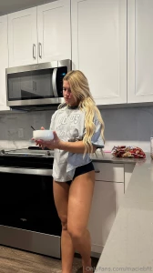Teasing you in the kitchen are you ready for your breakfast