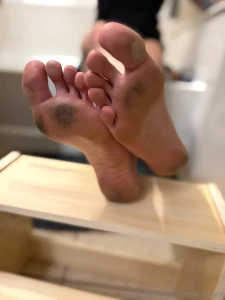 Barefoot all day ready for a sniff